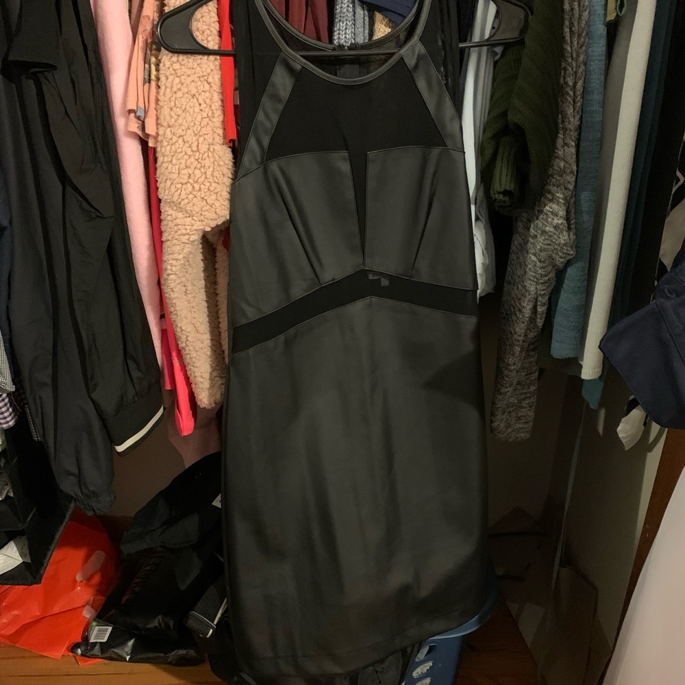 Faux leather & Mesh Dress